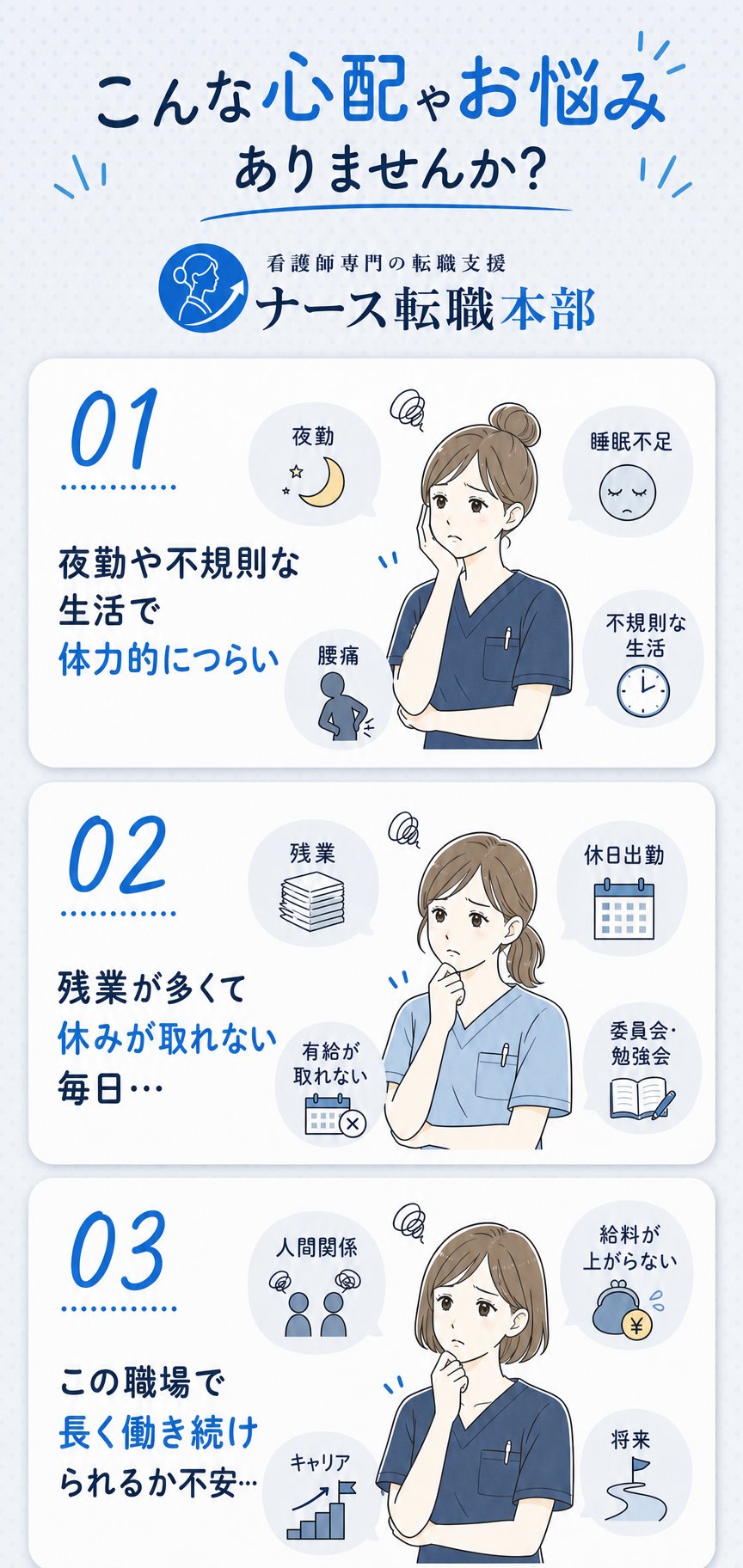 看護師の就職転職の悩み